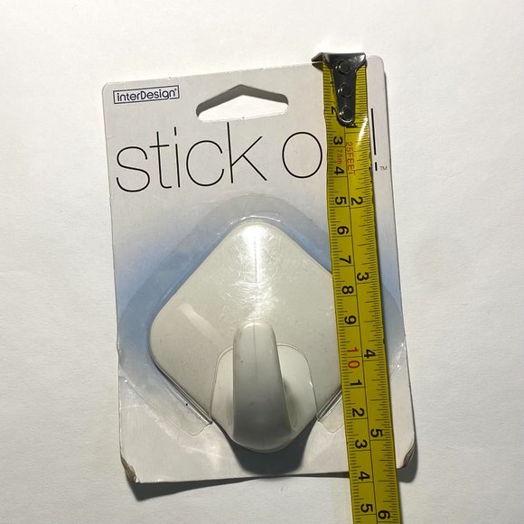 InterDesign STICK ON! 16001 Sa diamond Hook White Self- Adhesive Plastic Utility - Picture 6 of 8